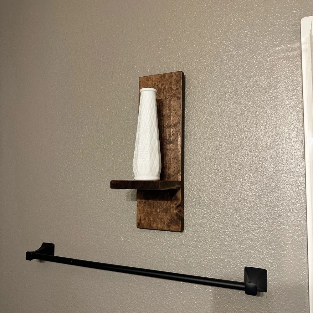 Modern Shape Rustic Pine Wooden Shelf - Picture 3 of 6